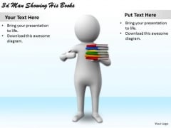 Business Strategy Development 3d Man Showing His Books Character Models Business Strategy Development 3d Man Showing His Books Character Models