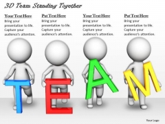 Business Strategy Execution 3d Team Standing Together Concept Statement