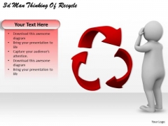 Business Strategy Innovation 3d Man Thinking Of Recycle Concept Business Strategy Innovation 3d Man Thinking Of Recycle Concept
