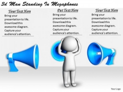 Business Strategy Plan Template 3d Man Standing Megaphones Basic Concepts Business Strategy Plan Template 3d Man Standing Megaphones Basic Concepts