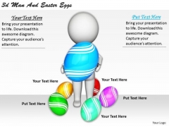 Business Strategy Process 3d Man And Easter Eggs Characters Business Strategy Process 3d Man And Easter Eggs Characters