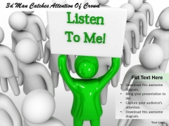 Business Strategy Process 3d Man Catches Attention Of Crowd Adaptable Concepts Business Strategy Process 3d Man Catches Attention Of Crowd Adaptable Concepts