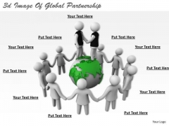 Business Strategy Review 3d Image Of Global Partnership Concepts