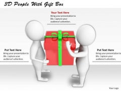 Business Strategy Review 3d People With Gift Box Concept Statement