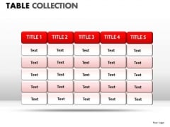 Business Table Collection PowerPoint Slides And Ppt Diagram Templates Business Table Collection PowerPoint Slides And Ppt Diagram Templates