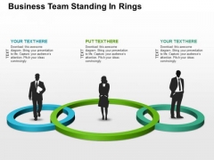 Business Team Standing In Rings PowerPoint Templates Business Team Standing In Rings PowerPoint Templates