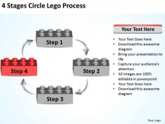 Business Use Case Diagram 4 Stages Circle Lego Process Ppt PowerPoint Slides