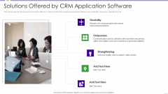 CRM Investor Fundraising Pitch Deck Solutions Offered By CRM Application Software Structure PDF CRM Investor Fundraising Pitch Deck Solutions Offered By CRM Application Software Structure PDF