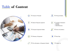 Capex Proposal Template Table Of Content Ppt Gallery Templates PDF Capex Proposal Template Table Of Content Ppt Gallery Templates PDF