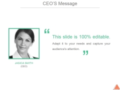 Ceos Message Template 1 Ppt PowerPoint Presentation Influencers