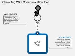 Chain Tag With Communication Icon Powerpoint Template Chain Tag With Communication Icon Powerpoint Template