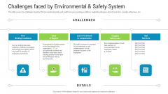 Challenges Faced By Environmental And Safety System Summary PDF