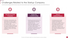 Challenges Related To The Startup Company Start Up Master Plan Template PDF