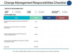 Change Management Responsibilities Checklist Ppt PowerPoint Presentation Styles Example Topics Change Management Responsibilities Checklist Ppt PowerPoint Presentation Styles Example Topics