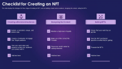 Checklist For Creating An NFT Ppt Inspiration Designs PDF Checklist For Creating An NFT Ppt Inspiration Designs PDF