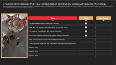 Checklist For Implementing New Transportation And Supply Chain Management Strategy Professional PDF Checklist For Implementing New Transportation And Supply Chain Management Strategy Professional PDF