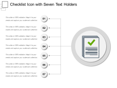 Checklist Icon With Seven Text Holders Ppt PowerPoint Presentation Slides Mockup PDF Checklist Icon With Seven Text Holders Ppt PowerPoint Presentation Slides Mockup PDF