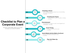 Checklist To Plan A Corporate Event Ppt PowerPoint Presentation Outline Files