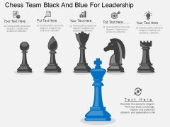 Chess Team Black And Blue For Leadership Powerpoint Template Chess Team Black And Blue For Leadership Powerpoint Template
