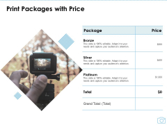 Cinematography Project Proposal Print Packages With Price Ppt Portfolio Introduction PDF