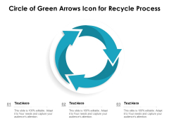 Circle Of Green Arrows Icon For Recycle Process Ppt PowerPoint Presentation File Show PDF