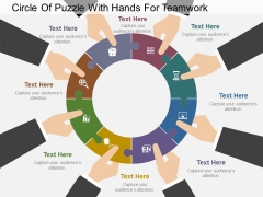 Circle Of Puzzle With Hands For Teamwork Powerpoint Template Circle Of Puzzle With Hands For Teamwork Powerpoint Template