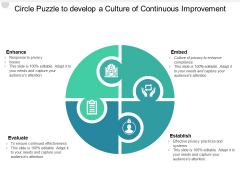 Circle Puzzle To Develop A Culture Of Continuous Improvement Ppt PowerPoint Presentation Styles Vector Circle Puzzle To Develop A Culture Of Continuous Improvement Ppt PowerPoint Presentation Styles Vector
