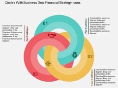 Circles With Business Deal Financial Strategy Icons Powerpoint Templates