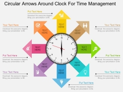 Circular Arrows Around Clock For Time Management Powerpoint Template Circular Arrows Around Clock For Time Management Powerpoint Template