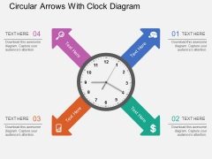 Circular Arrows With Clock Diagram PowerPoint Template Circular Arrows With Clock Diagram PowerPoint Template