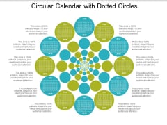 Circular Calendar With Dotted Circles Ppt Powerpoint Presentation Infographic Template Background Designs