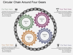 Circular Chain Around Four Gears Powerpoint Templates Circular Chain Around Four Gears Powerpoint Templates