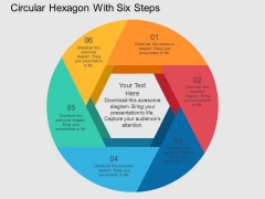 Circular Hexagon With Six Steps Powerpoint Templates