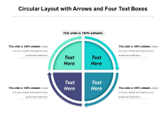 Circular Layout With Arrows And Four Text Boxes Ppt PowerPoint Presentation Layouts Themes PDF Circular Layout With Arrows And Four Text Boxes Ppt PowerPoint Presentation Layouts Themes PDF