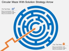 Circular Maze With Solution Strategy Arrow Powerpoint Template Circular Maze With Solution Strategy Arrow Powerpoint Template