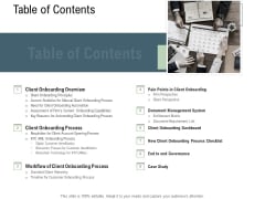 Client Onboarding Framework Table Of Contents Ppt Portfolio Clipart Images PDF Client Onboarding Framework Table Of Contents Ppt Portfolio Clipart Images PDF