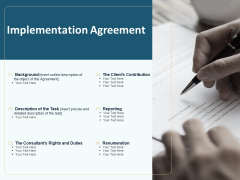 Client Relationship Administration Proposal Template Implementation Agreement Brochure PDF Client Relationship Administration Proposal Template Implementation Agreement Brochure PDF