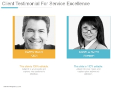 Client Testimonial For Service Excellence Ppt PowerPoint Presentation Inspiration