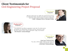 Client Testimonials For Civil Engineering Project Proposal Ppt Pictures Backgrounds PDF