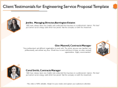 Client Testimonials For Engineering Service Proposal Template Rules PDF