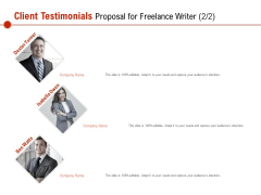 Client Testimonials Proposal For Freelance Writer Communication Ppt PowerPoint Presentation Model Graphics Tutorials PDF Client Testimonials Proposal For Freelance Writer Communication Ppt PowerPoint Presentation Model Graphics Tutorials PDF