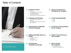Cloud Based Marketing Table Of Contents Ppt PowerPoint Presentation Outline Slide Portrait PDF Cloud Based Marketing Table Of Contents Ppt PowerPoint Presentation Outline Slide Portrait PDF