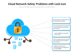Cloud Network Safety Problems With Lock Icon Ppt PowerPoint Presentation Gallery Samples PDF