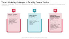 Co Variety Advertisement Various Marketing Challenges As Faced By Channel Vendors Infographics PDF