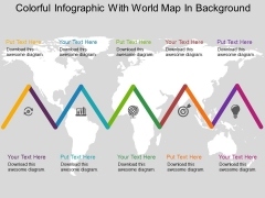 Colorful Infographic With World Map In Background Powerpoint Templates Colorful Infographic With World Map In Background Powerpoint Templates