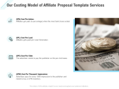 Commission Based Marketing Our Costing Model Of Affiliate Proposal Template Services Ppt Inspiration Example File PDF Commission Based Marketing Our Costing Model Of Affiliate Proposal Template Services Ppt Inspiration Example File PDF