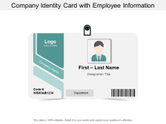 Company Identity Card With Employee Information Ppt PowerPoint Presentation File Example File
