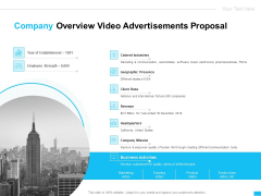 Company Overview Video Advertisements Proposal Ppt Show Picture PDF Company Overview Video Advertisements Proposal Ppt Show Picture PDF