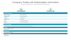 Company Profile With Stakeholders Information Ppt Infographic Template Format Ideas PDF Company Profile With Stakeholders Information Ppt Infographic Template Format Ideas PDF