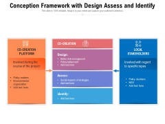 Conception Framework With Design Assess And Identify Ppt PowerPoint Presentation Gallery Icon PDF Conception Framework With Design Assess And Identify Ppt PowerPoint Presentation Gallery Icon PDF